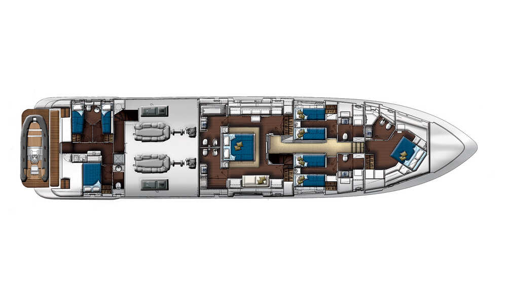 Lower deck (Media room) Azimut Grande 100