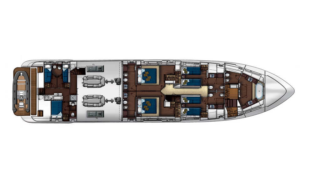 Lower deck Azimut Grande 100