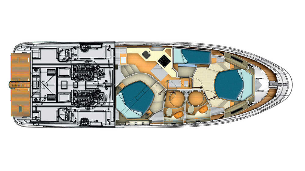 Lowerdeck (3 cabins version) Azimut Flybridge 45