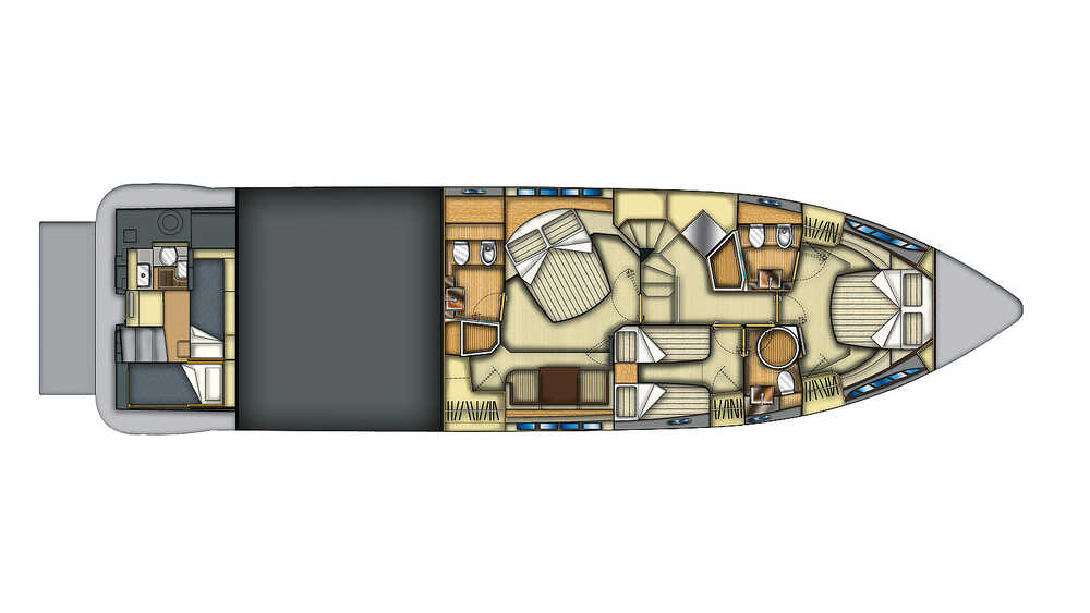 Lower deck Azimut Flybridge 64