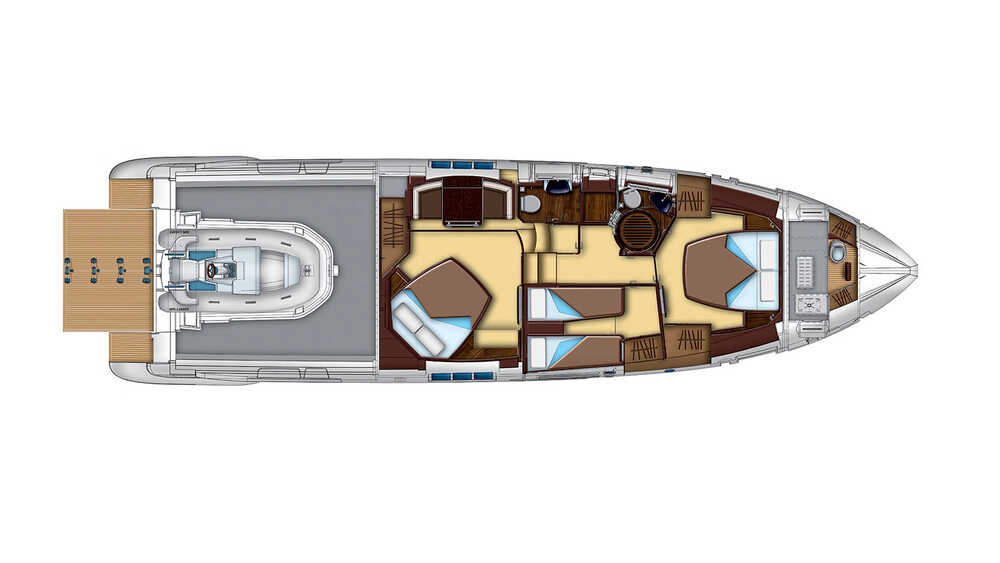 Lower deck (the garage) Azimut 55S