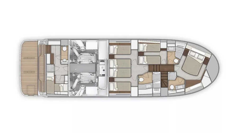 Lower deck - option 4 cabins