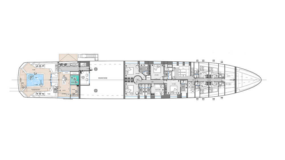 Lower deck | 6 cabins