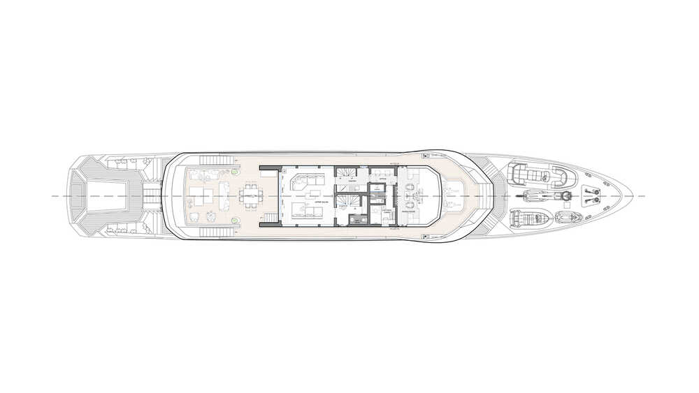 Upper deck. Shaft-line propulsion