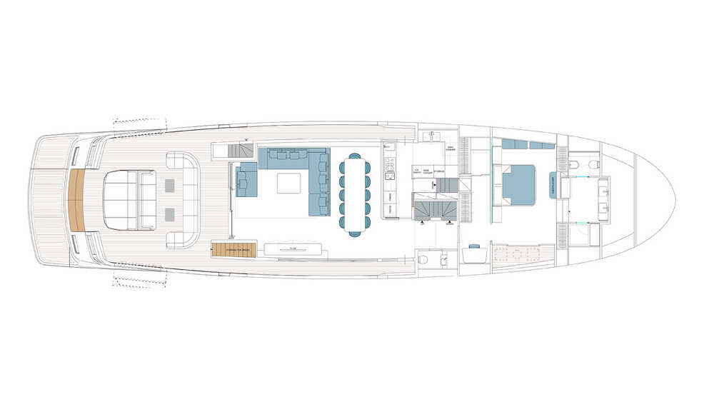 Maindeck 6-cab layout + dining on maindeck