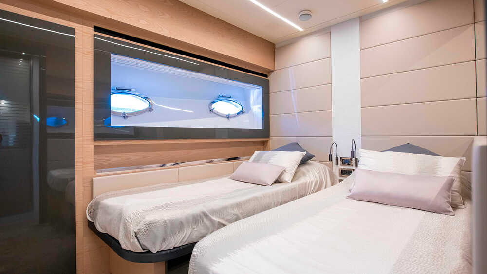 Guest cabin with twin beds