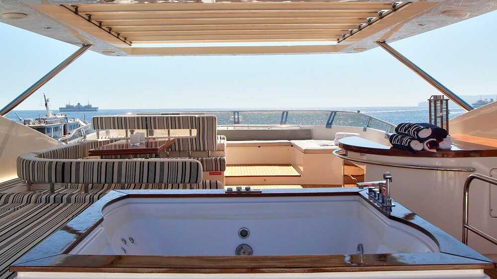 The upper deck of the yacht SICILIA IV