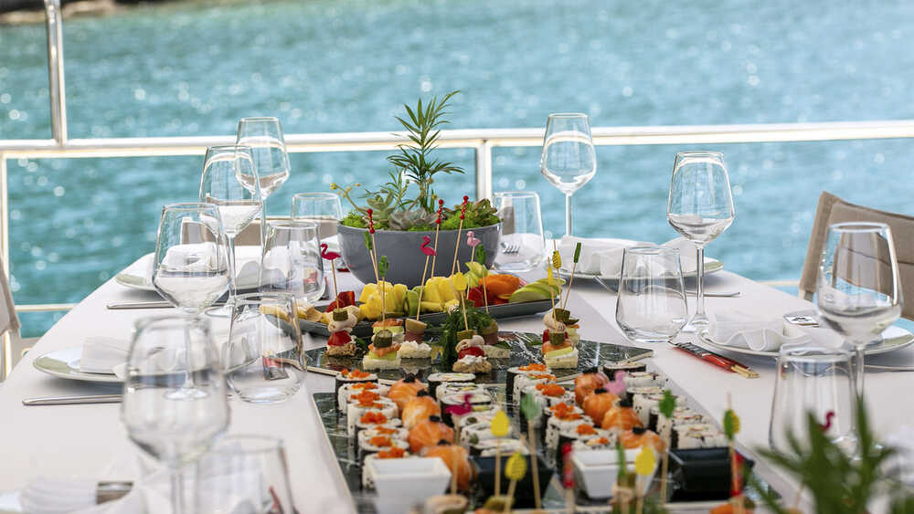 Dining area on deck