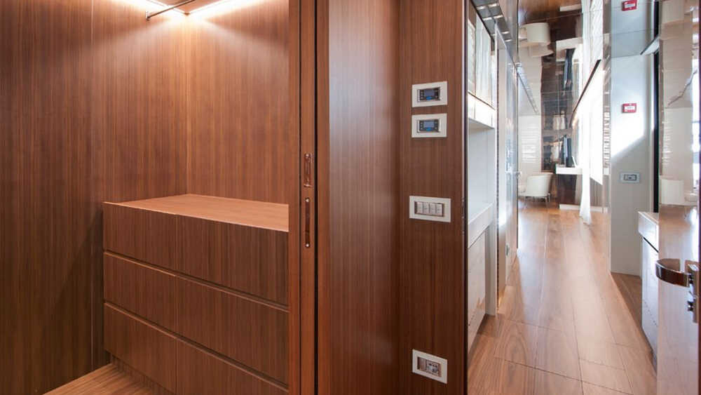 Wardrobe in owner's cabin