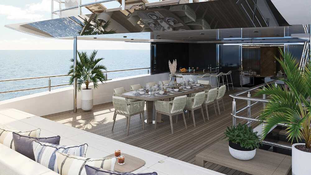 Dining area on aft upper deck