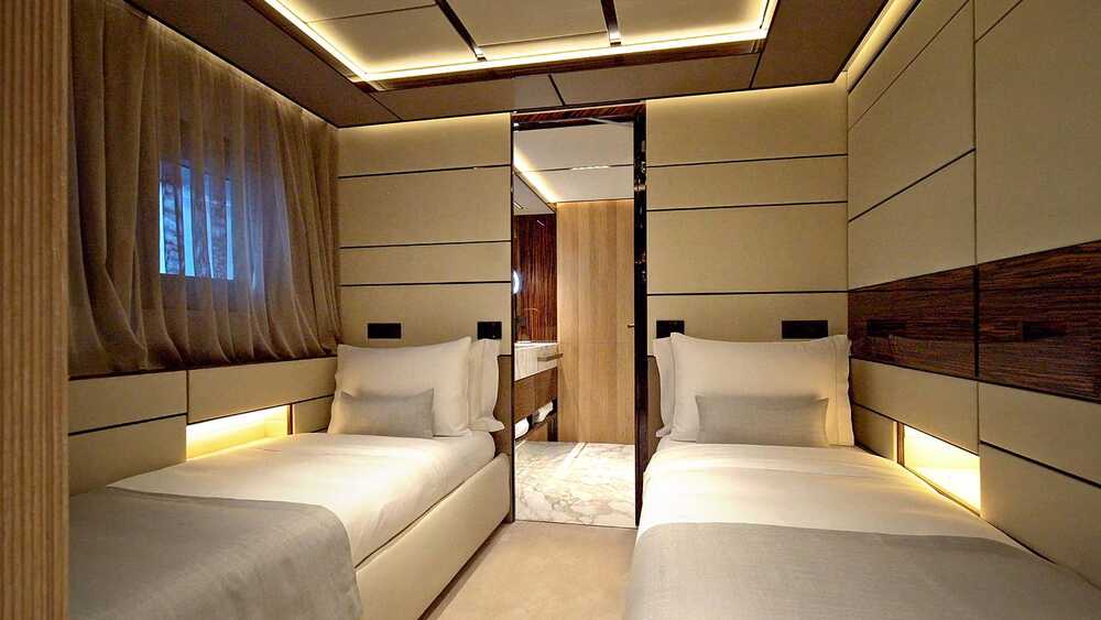 Guest cabin with single beds