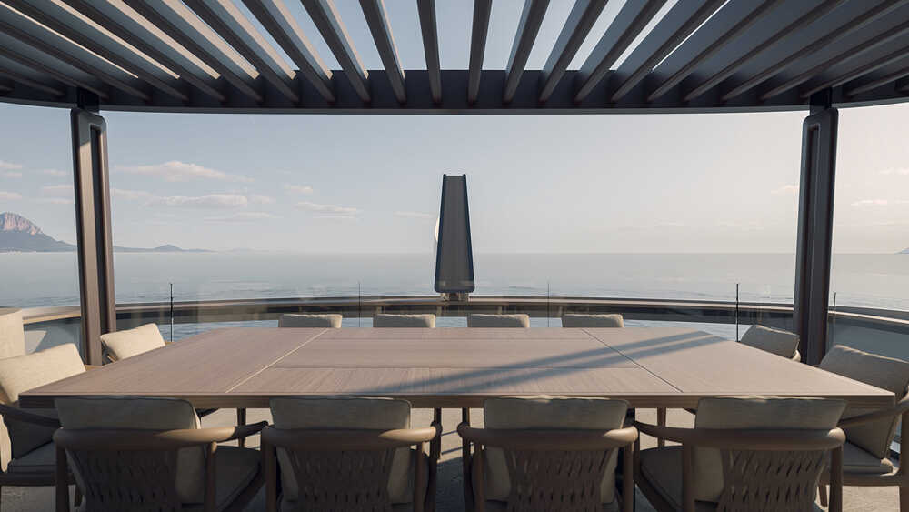 Dinette on aft upper deck