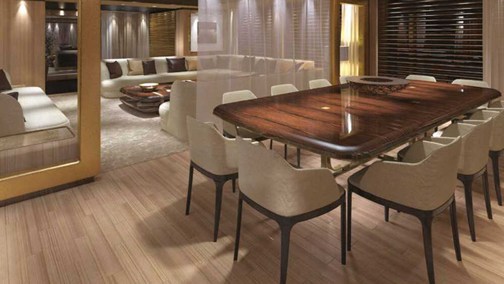 Dinette in salon on the main deck