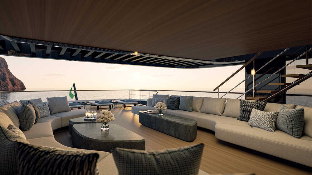 Lounge area on aft upper deck