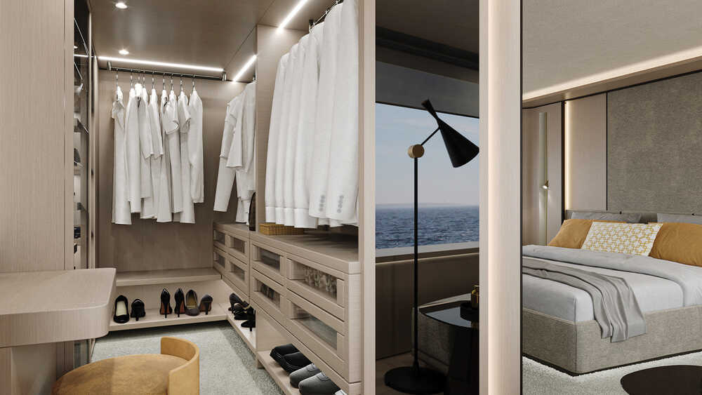 Wardrobe in master cabin