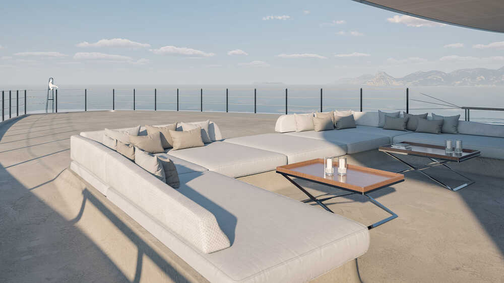 Lounge area on bow