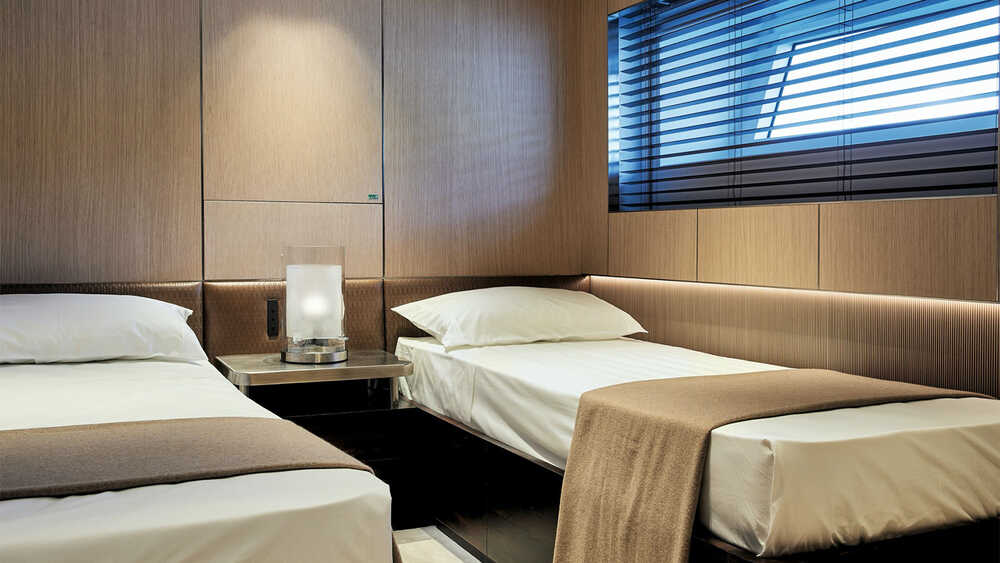 Guest cabin on port side on lower deck