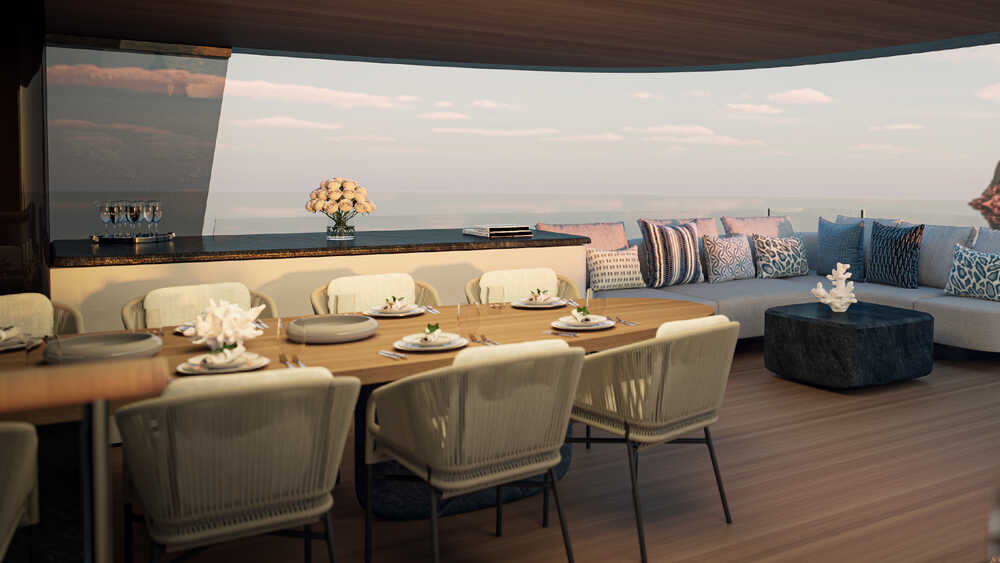 Dining area on sundeck