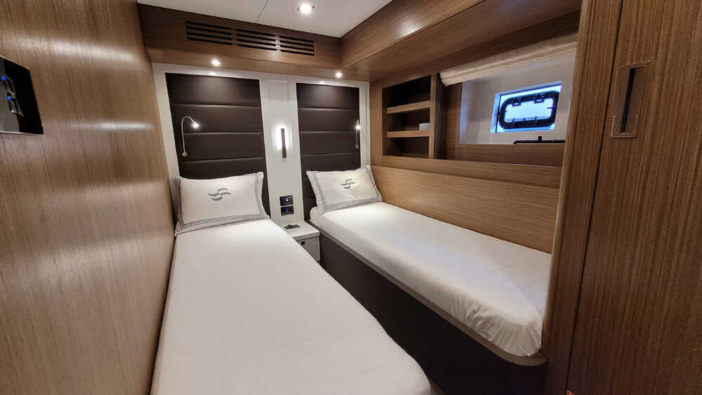 Guest cabin on port side