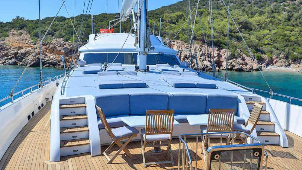 Sun loungers on deck