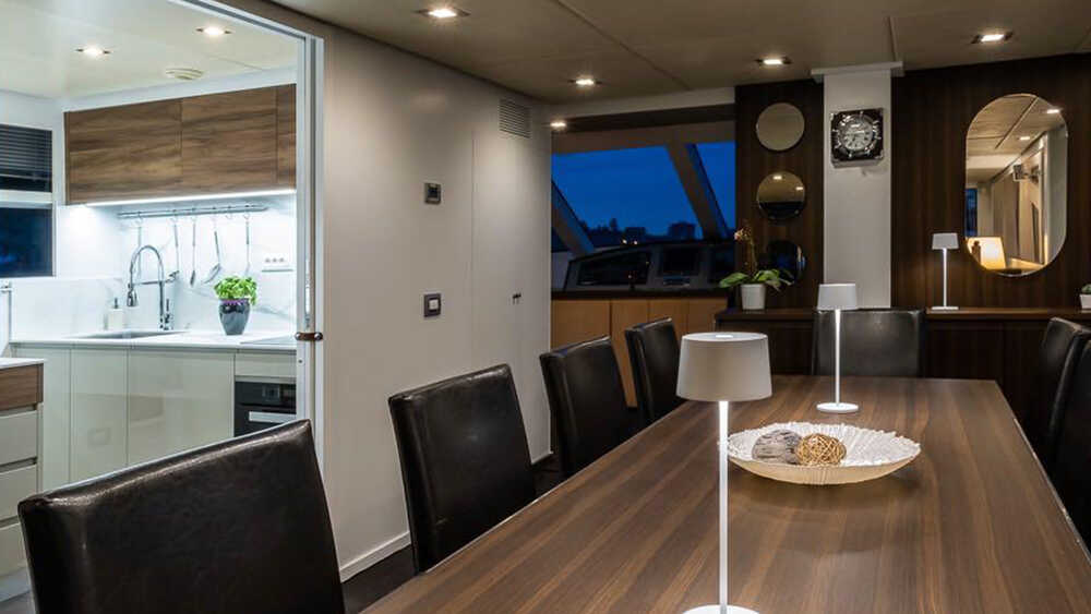 Dining area in saloon
