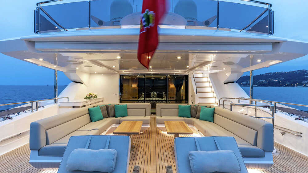 Lounge area on aft upper deck