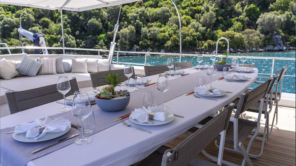 Dining area on deck
