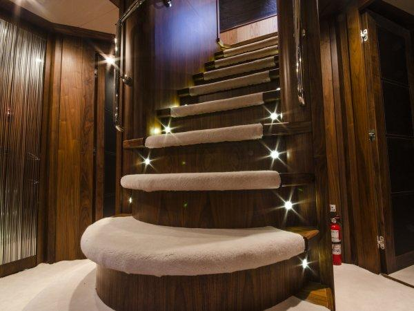 Staircase to lower deck