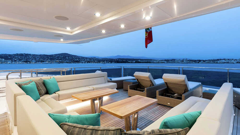 Lounge area on aft upper deck