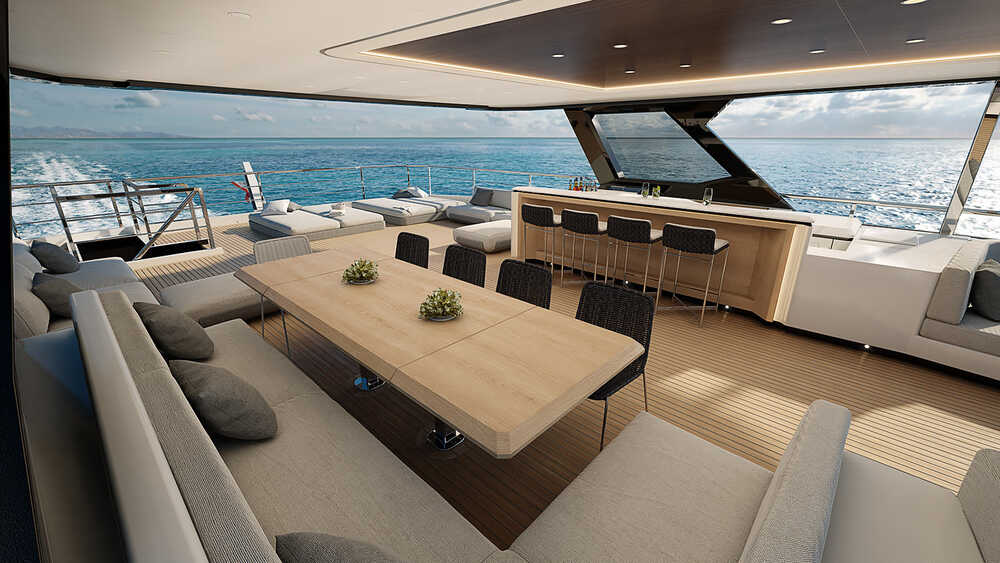 Dining area on sundeck