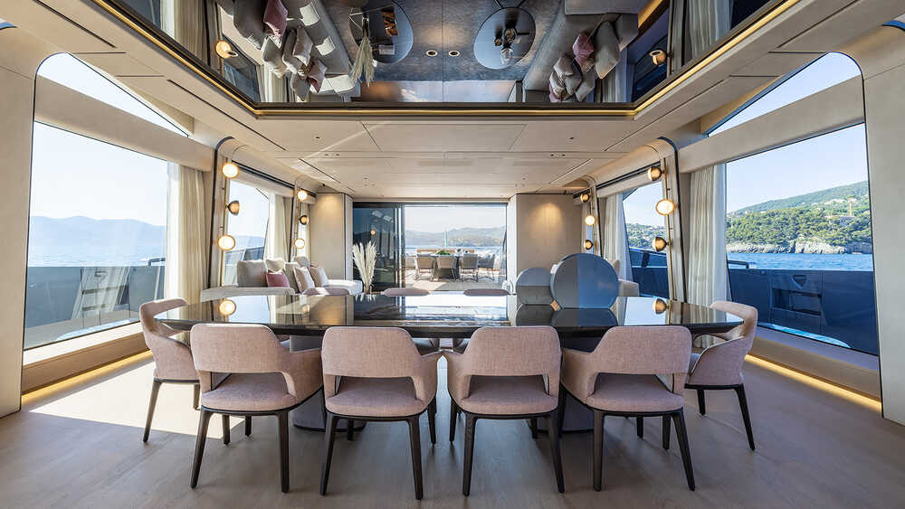 Dining area in salon