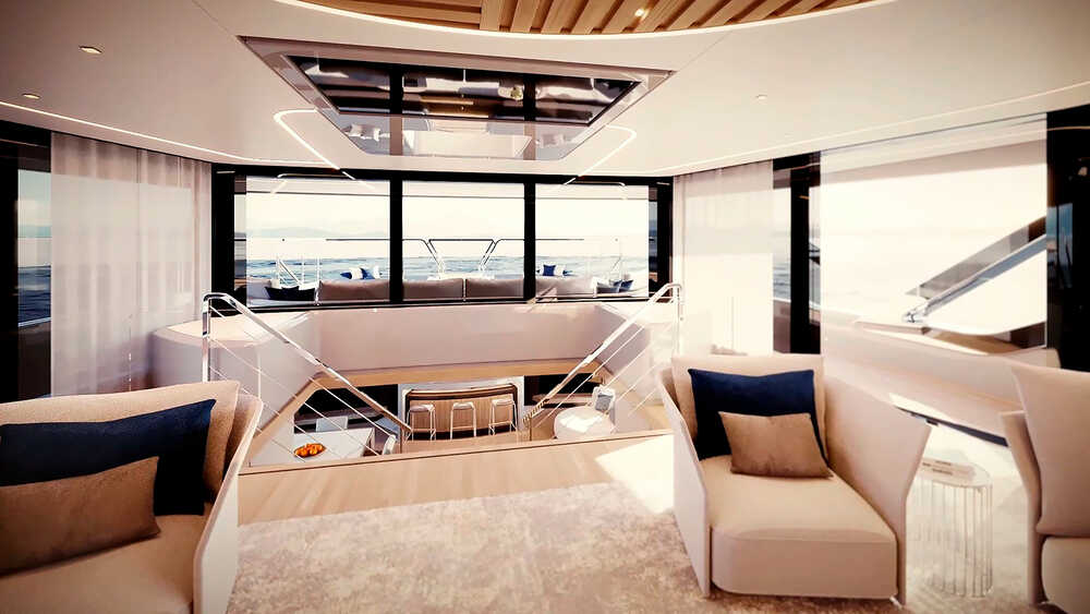 Main deck salon | Access to aft beach club