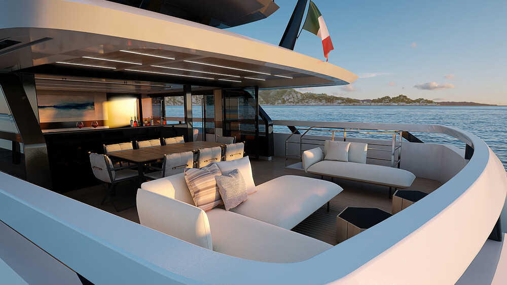 Loung area on aft upper deck