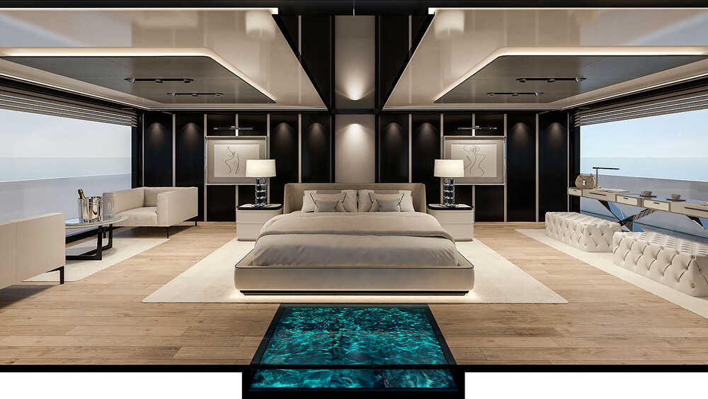 Master cabin on bow upper deck