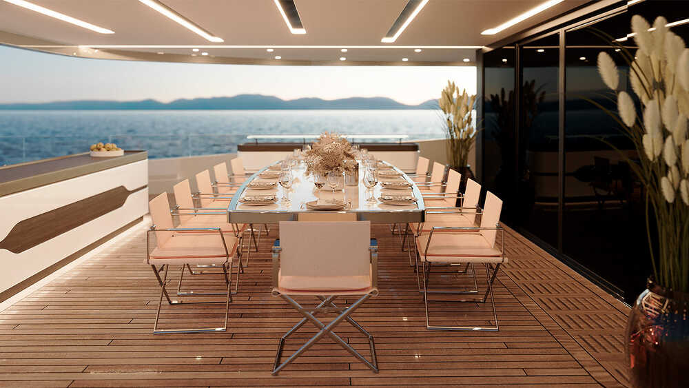 Dining area on aft upper deck