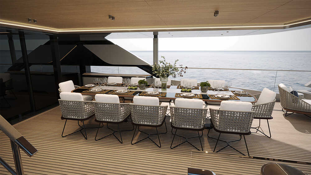 Dining area on aft upper deck