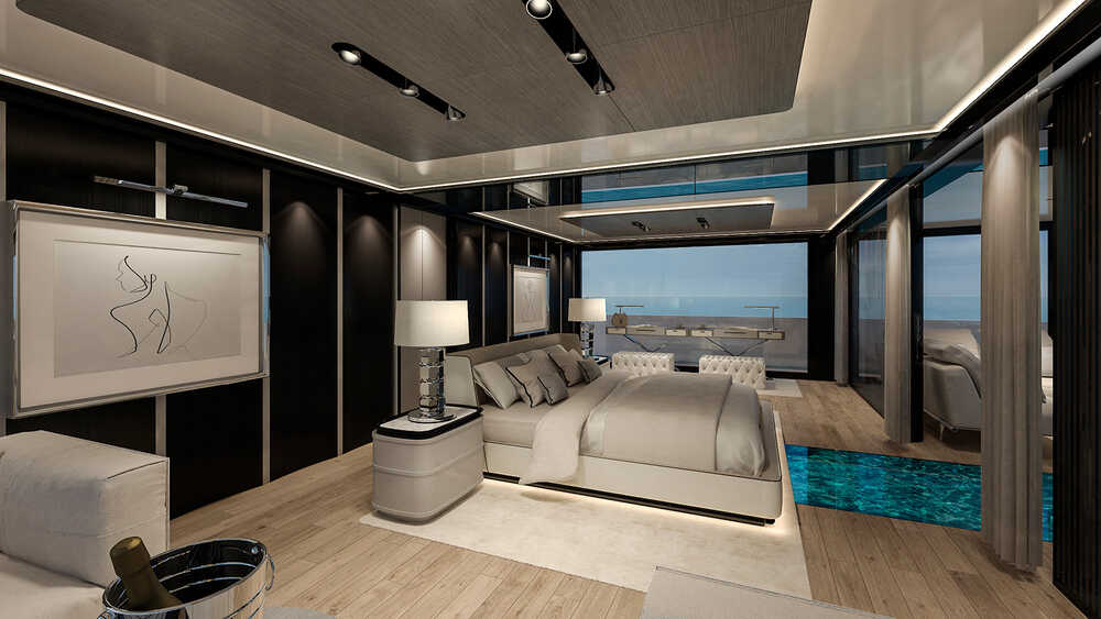 Master cabin on bow upper deck