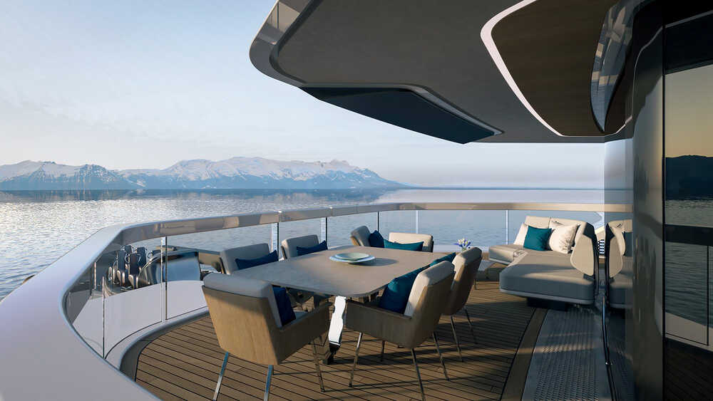 Lounge area on aft upper deck