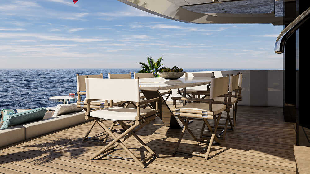 Dining area on cockpit