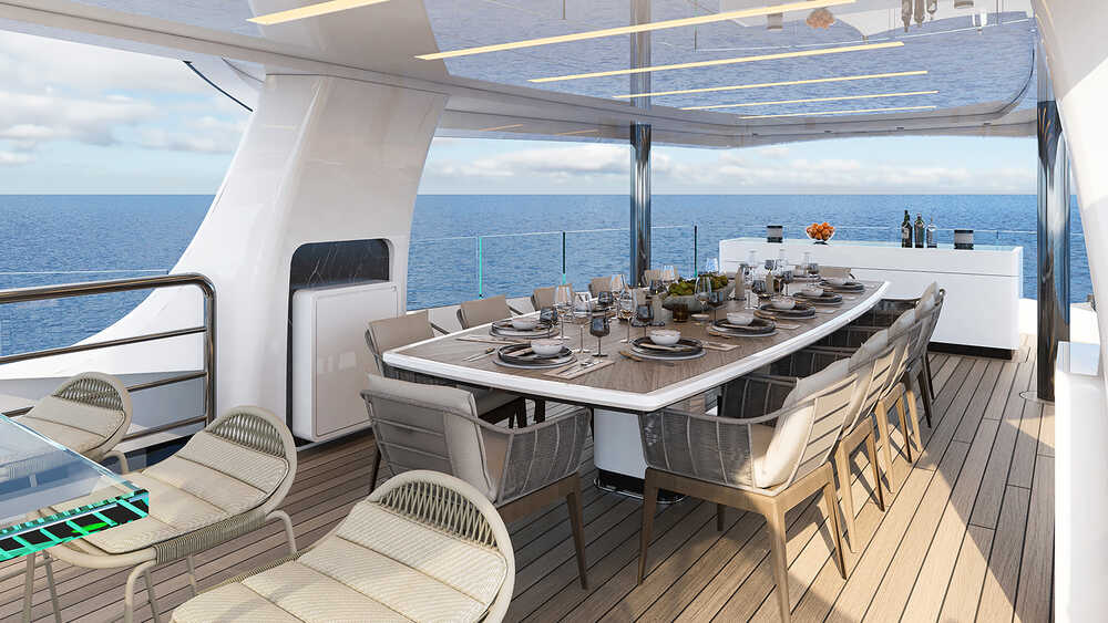 Dining area on sundeck
