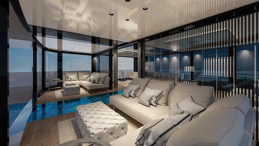 Master cabin on bow upper deck