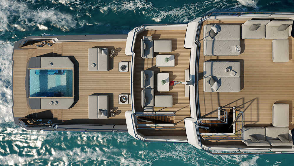 Lounge areas on aft