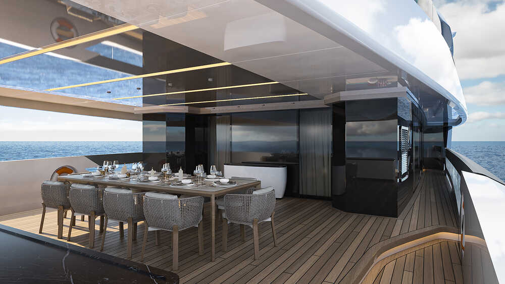 Dining area on cockpit