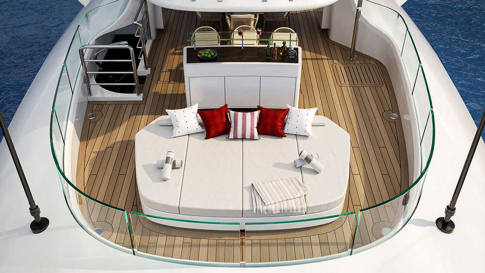 Sunbathing area on sundeck