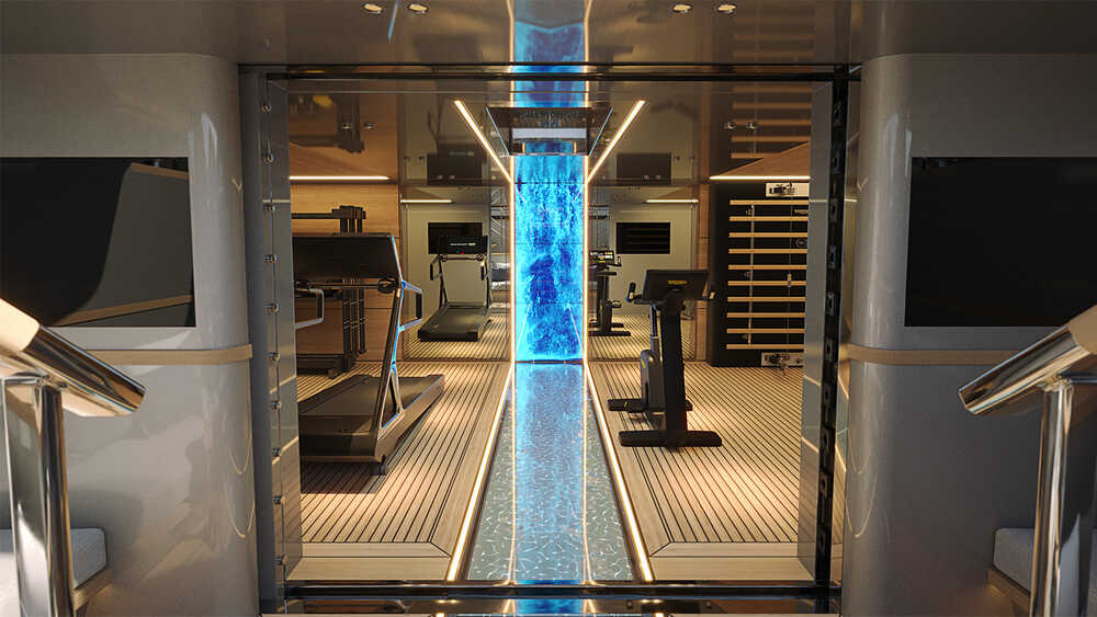 Gym on lower deck