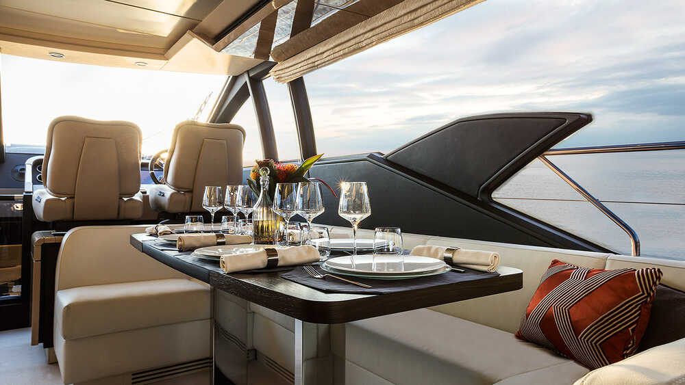 Dining area in the salon on the main deck