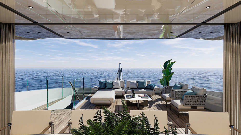 Lounge area on aft upper deck