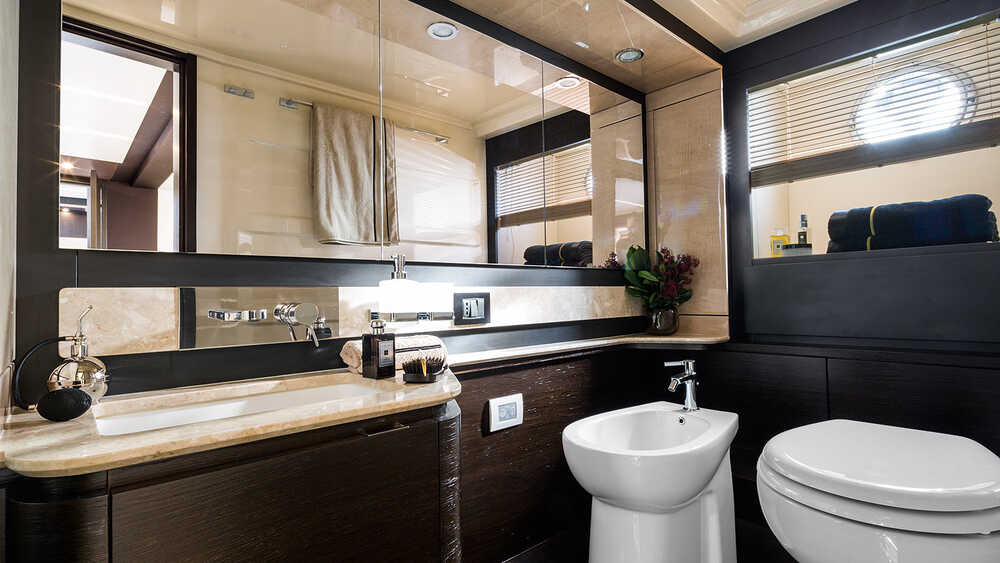 Bathroom in the master cabin