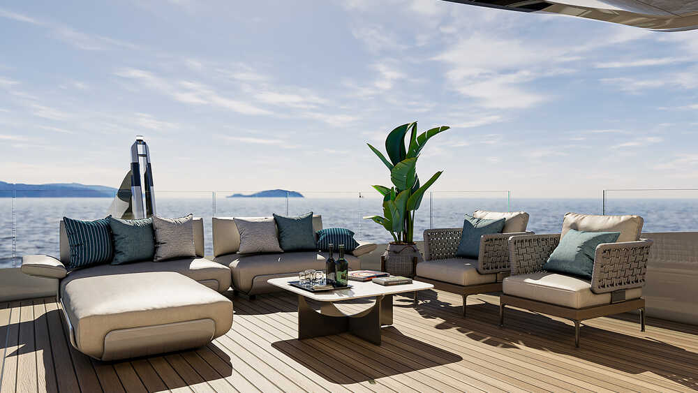 Lounge area on aft upper deck
