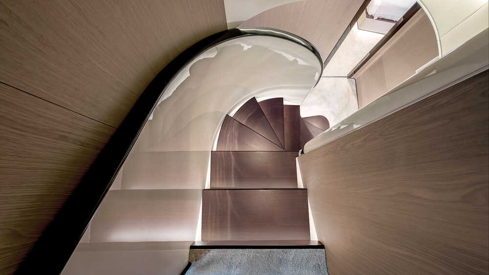 Stairs to lower deck